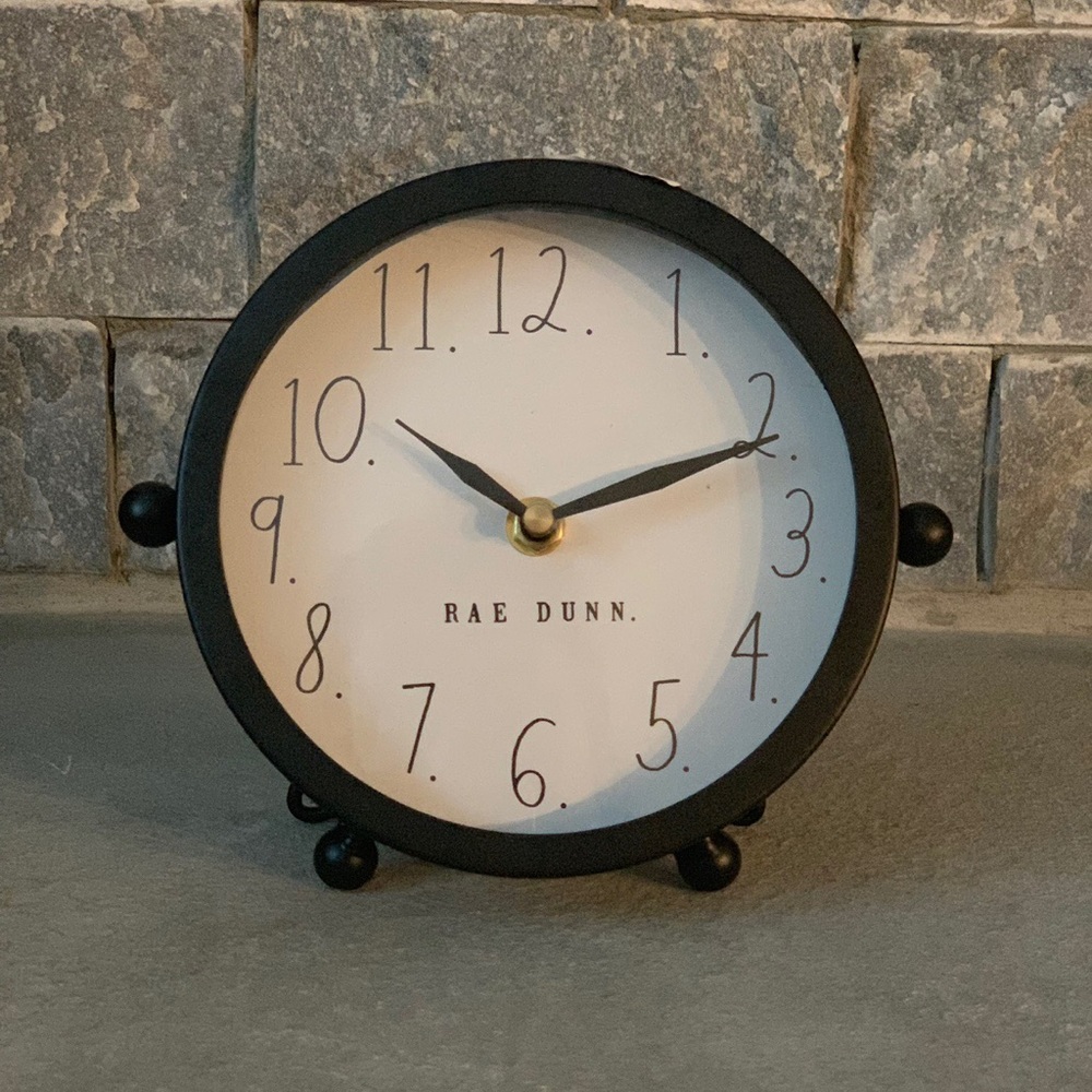 BRAND NEW Rae Dunn black clock